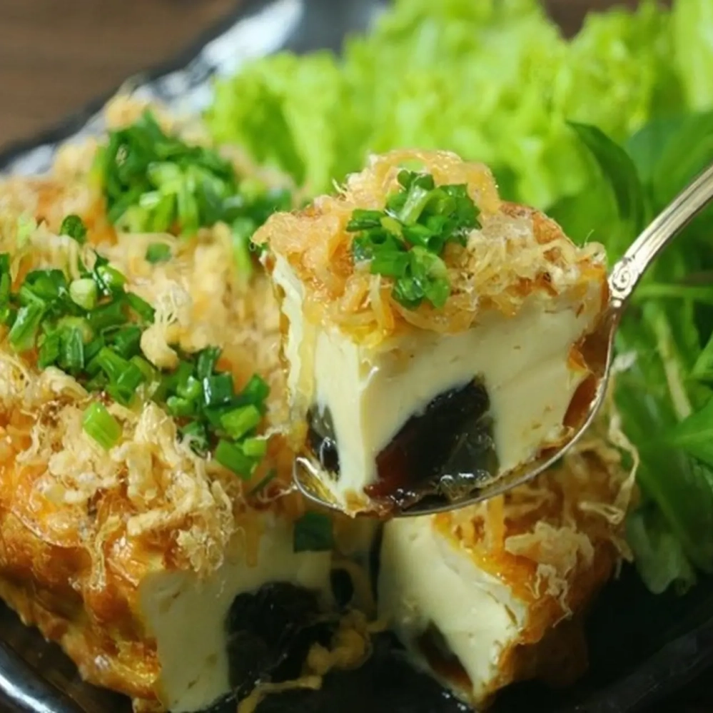 Đậu hũ non sốt trứng bắc thảo